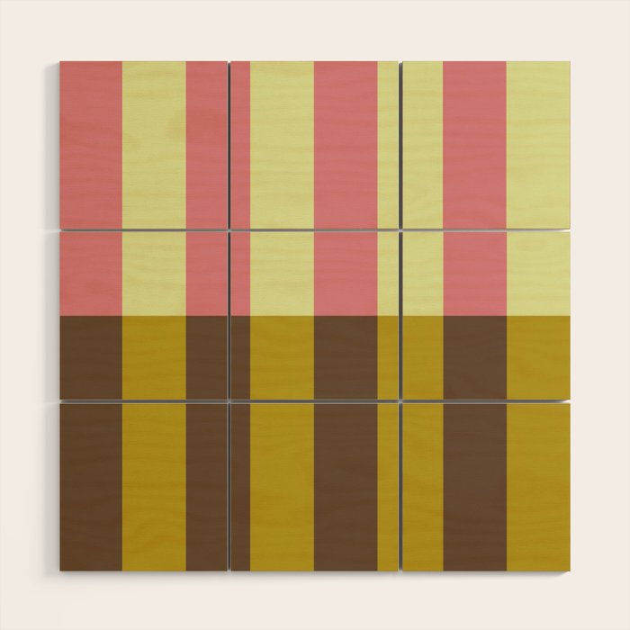 Retro Candy Stripe Pattern Wood Wall Art Gallery Image 1
