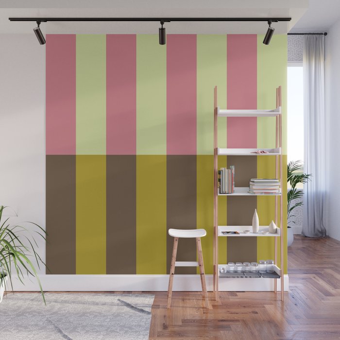 Retro Candy Stripe Pattern Wall Mural Gallery Image 1