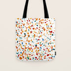 Tan Terrazzo | Eclectic Quirky Confetti Painting | Celebration Colorful Boho Happy Party Graphic  Tote Bag Gallery Image 1