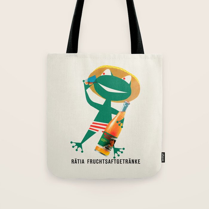 Vintage Mid Century Beverage Poster - Ratia Fruchtsaftgertranke, 1958 Tote Bag Gallery Image 1