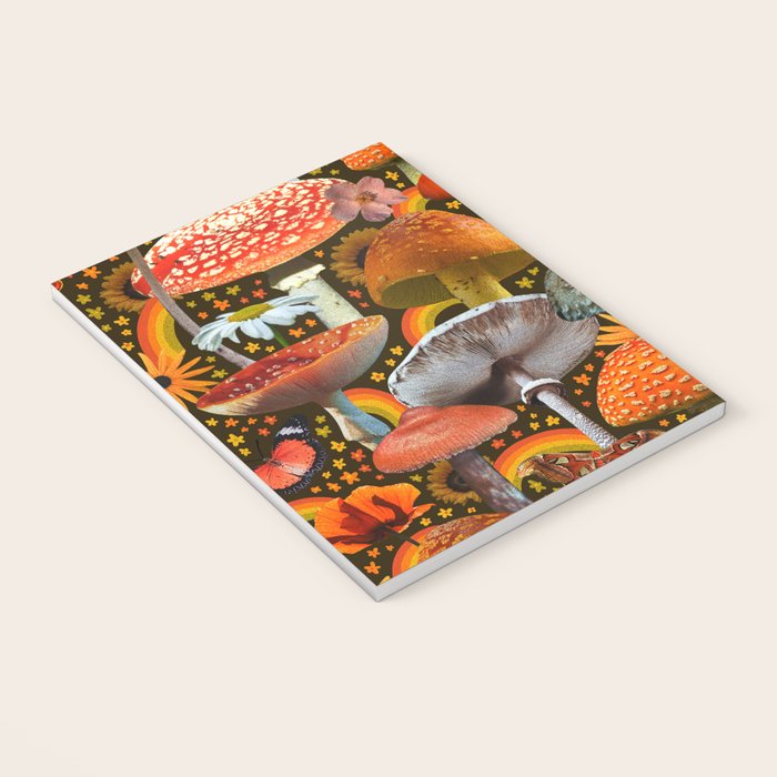 Mushroom Collage Print in Green Notebook Gallery Image 3
