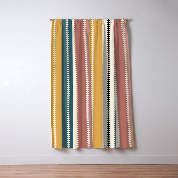 Western Stripes XX Earthy Rainbow Window Curtain Gallery Image 3