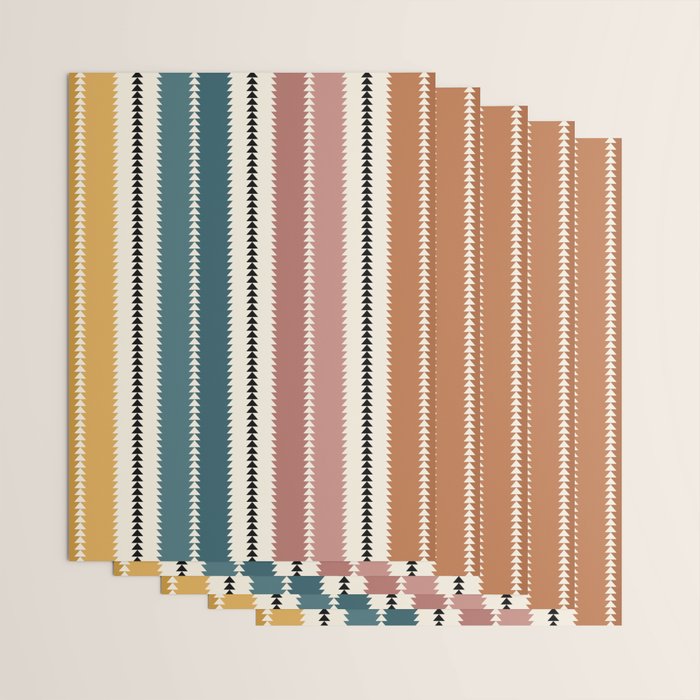 Western Stripes XX Earthy Rainbow Wrapping Paper Gallery Image 3