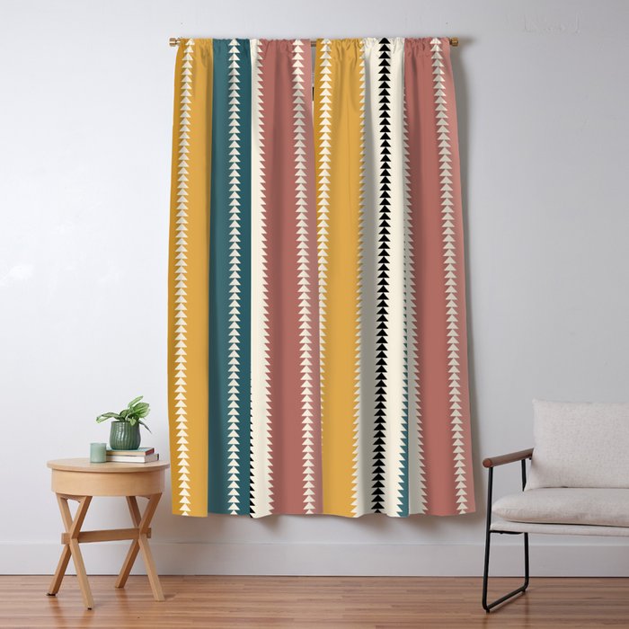 Western Stripes XX Earthy Rainbow Window Curtain Gallery Image 5