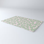 Mint green flower blossom scatter on blush pink Rug Gallery Image 3