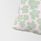 Mint green flower blossom scatter on blush pink Pillow Sham Gallery Image 4