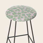 Mint green flower blossom scatter on blush pink Stool Gallery Image 2