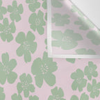 Mint green flower blossom scatter on blush pink Wall Tapestry Gallery Image 3