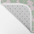 Mint green flower blossom scatter on blush pink Bath Mat Gallery Image 2