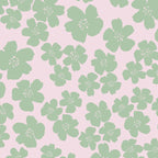 Mint green flower blossom scatter on blush pink Coffee Mug Gallery Image 2