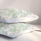 Mint green flower blossom scatter on blush pink Pillow Sham Gallery Image 3
