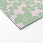 Mint green flower blossom scatter on blush pink Welcome Mat Gallery Image 2