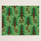 Abstract Fir Trees and Pine Cones Jigsaw Puzzle Gallery Image 1