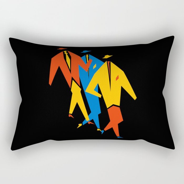 Men | Bauhaus IV: Night Black Edition Rectangular Pillow Gallery Image 1