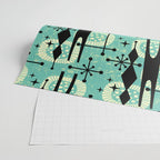 Retro 1950s Style Mid Century Modern 771 Mid Mod Turquoise Wrapping Paper Gallery Image 2