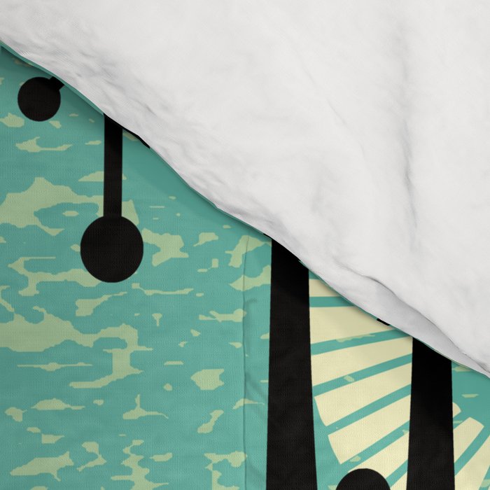 Retro 1950s Style Mid Century Modern 771 Mid Mod Turquoise Comforter Gallery Image 4