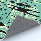 Retro 1950s Style Mid Century Modern 771 Mid Mod Turquoise Rug Gallery Image 4