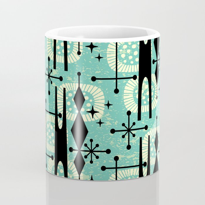 Retro 1950s Style Mid Century Modern 771 Mid Mod Turquoise Coffee Mug Gallery Image 4