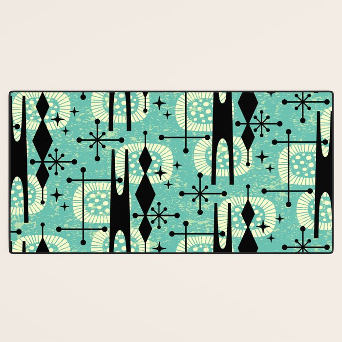 Retro 1950s Style Mid Century Modern 771 Mid Mod Turquoise Desk Mat Gallery Image 3