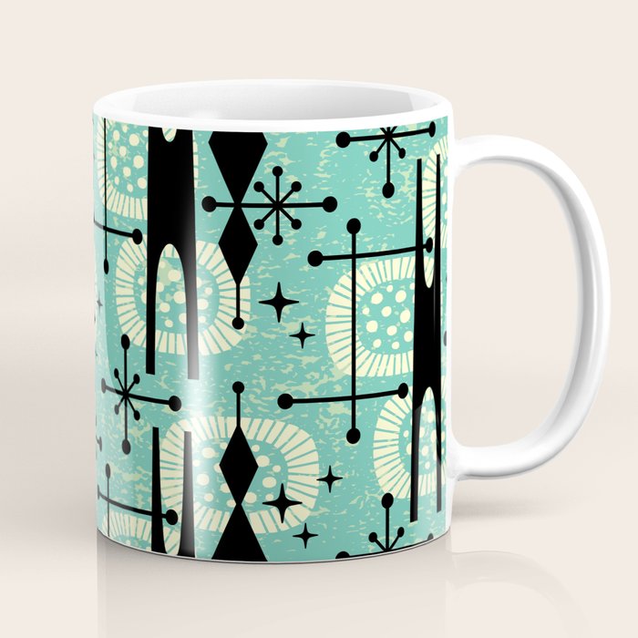 Retro 1950s Style Mid Century Modern 771 Mid Mod Turquoise Coffee Mug Gallery Image 1