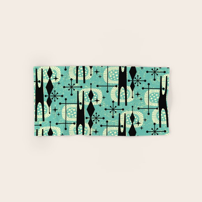 Retro 1950s Style Mid Century Modern 771 Mid Mod Turquoise Towels Gallery Image 1
