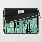 Retro 1950s Style Mid Century Modern 771 Mid Mod Turquoise Laptop Sleeve Gallery Image 2