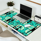 Retro 1950s Style Mid Century Modern 771 Mid Mod Turquoise Desk Mat Gallery Image 2