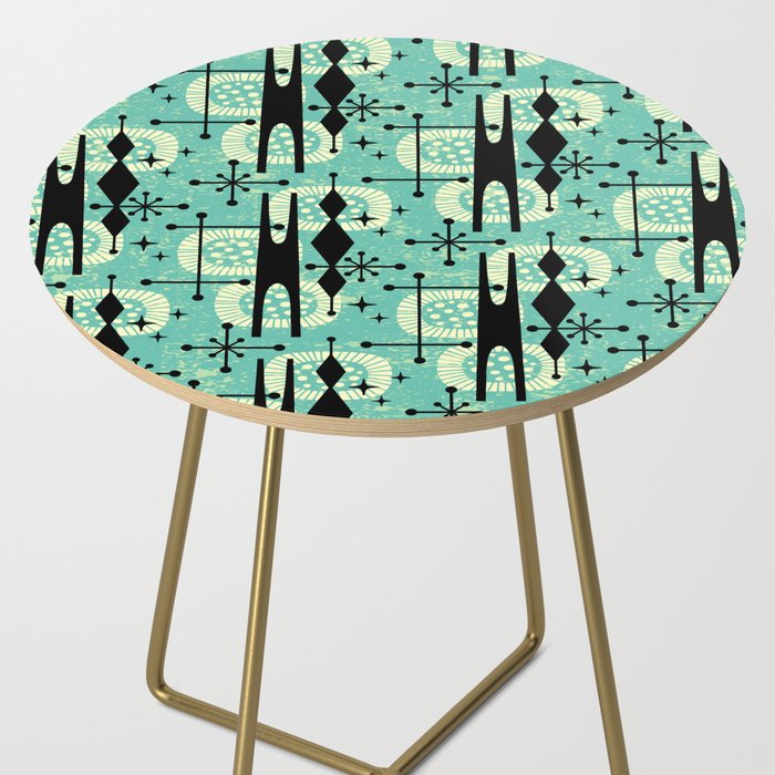 Retro 1950s Style Mid Century Modern 771 Mid Mod Turquoise Side Table Gallery Image 2