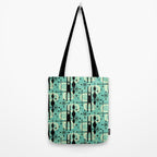 Retro 1950s Style Mid Century Modern 771 Mid Mod Turquoise Tote Bag Gallery Image 2