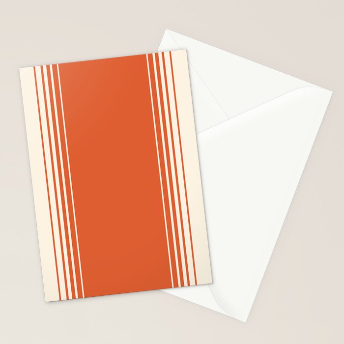 Marmalade Orange and Creme Lines Stationery Card Gallery Image 2