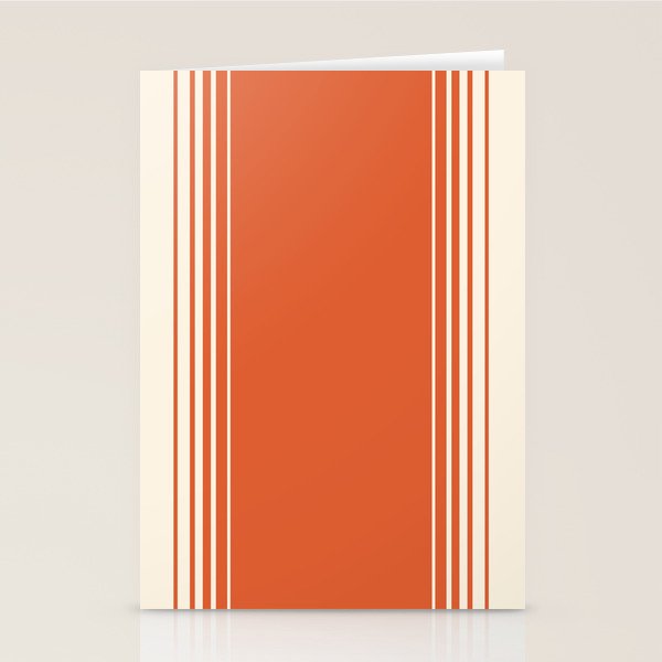 Marmalade Orange and Creme Lines Stationery Card Gallery Image 1
