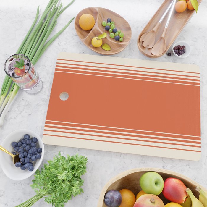 Marmalade Orange and Creme Lines Cutting Board Gallery Image 2