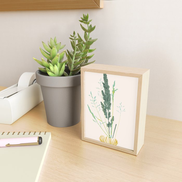 Plant based happyness Grasses 2 still life Mini Art Print Gallery Image 2