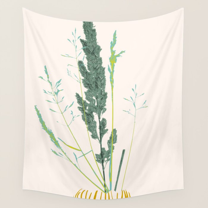 Plant based happyness Grasses 2 still life Wall Tapestry Gallery Image 4