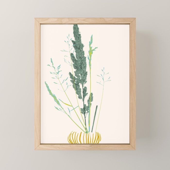 Plant based happyness Grasses 2 still life Mini Art Print Gallery Image 1