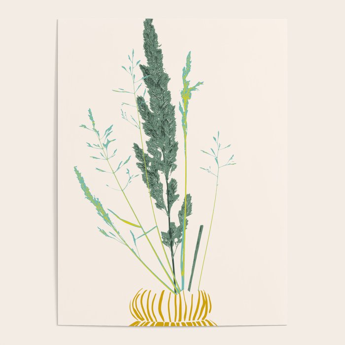 Plant based happyness Grasses 2 still life Poster Gallery Image 1
