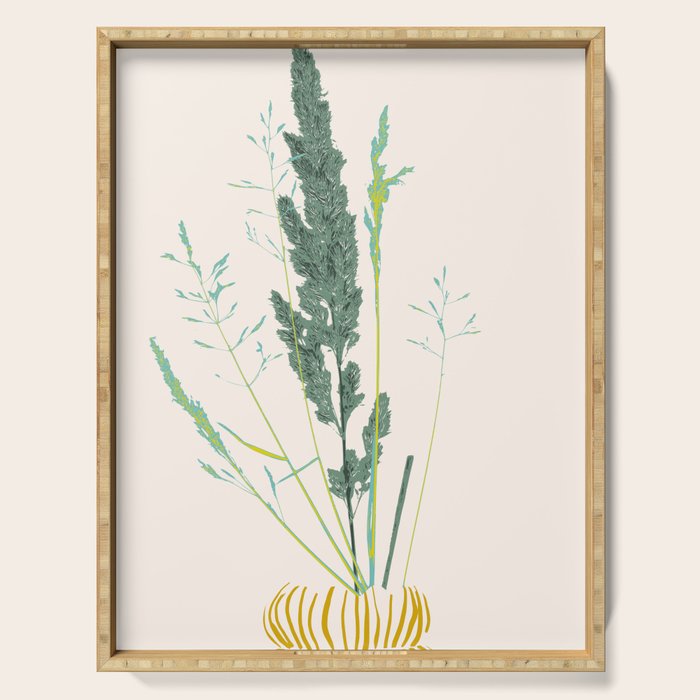 Plant based happyness Grasses 2 still life Serving Tray Gallery Image 1