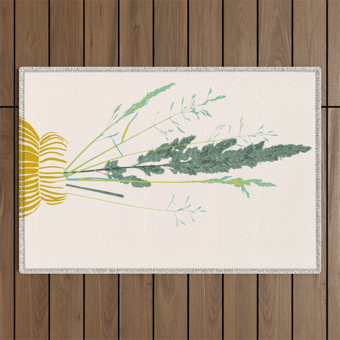 Plant based happyness Grasses 2 still life Outdoor Rug Gallery Image 1