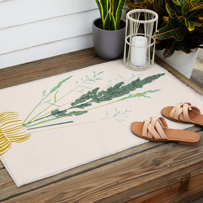 Plant based happyness Grasses 2 still life Outdoor Rug Gallery Image 2