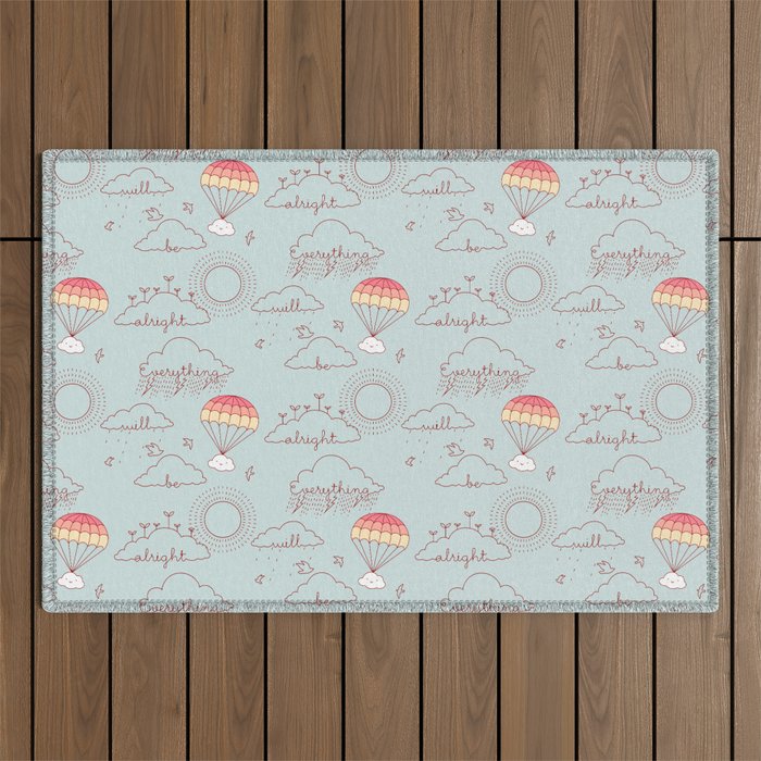 Everything will be alright pattern Outdoor Rug Gallery Image 1