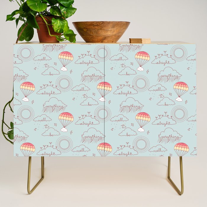 Everything will be alright pattern Credenza Gallery Image 1