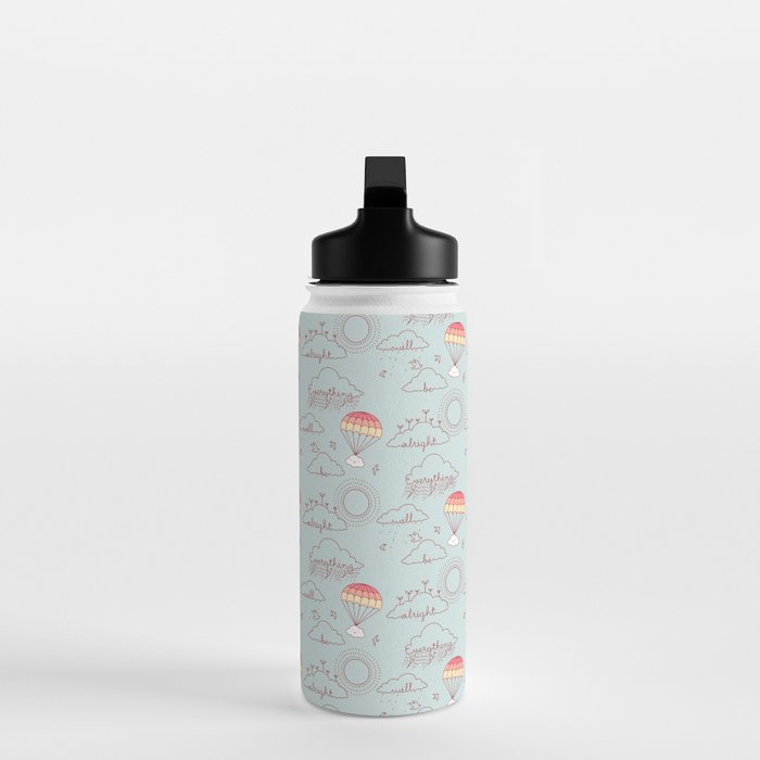 Everything will be alright pattern Water Bottle Gallery Image 3