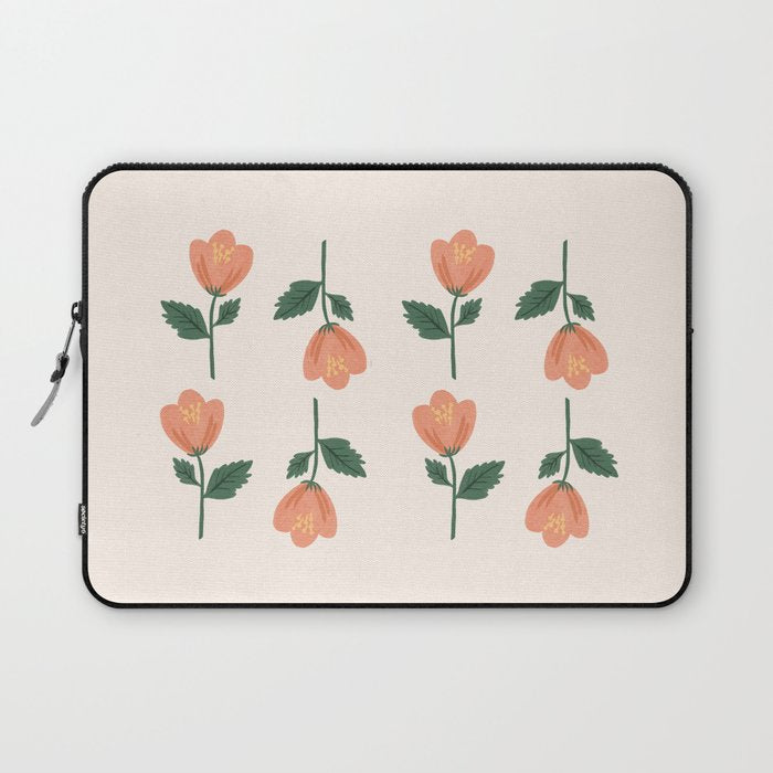 Pink Peony Pattern Laptop Sleeve Gallery Image 1