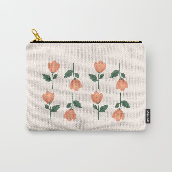 Pink Peony Pattern Carry All Pouch Gallery Image 1