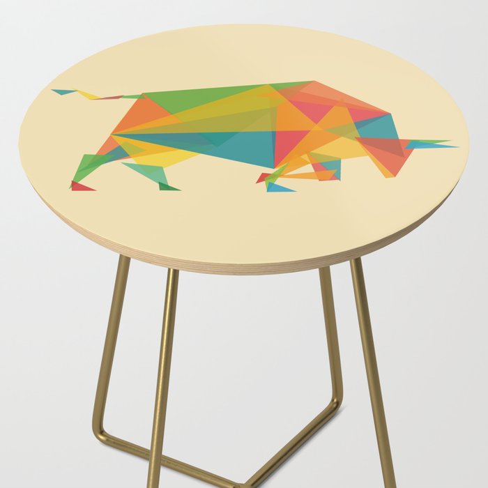 Fractal Geometric Bull Side Table Gallery Image 2