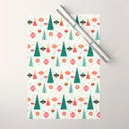 Retro Christmas Card Theme - Plain White Wrapping Paper Gallery Image 1