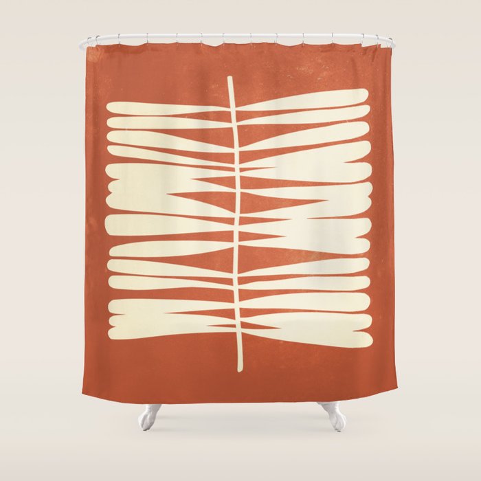 Rust Fern Shower Curtain Gallery Image 1