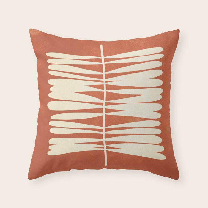 Rust Fern Throw Pillow Gallery Image 6