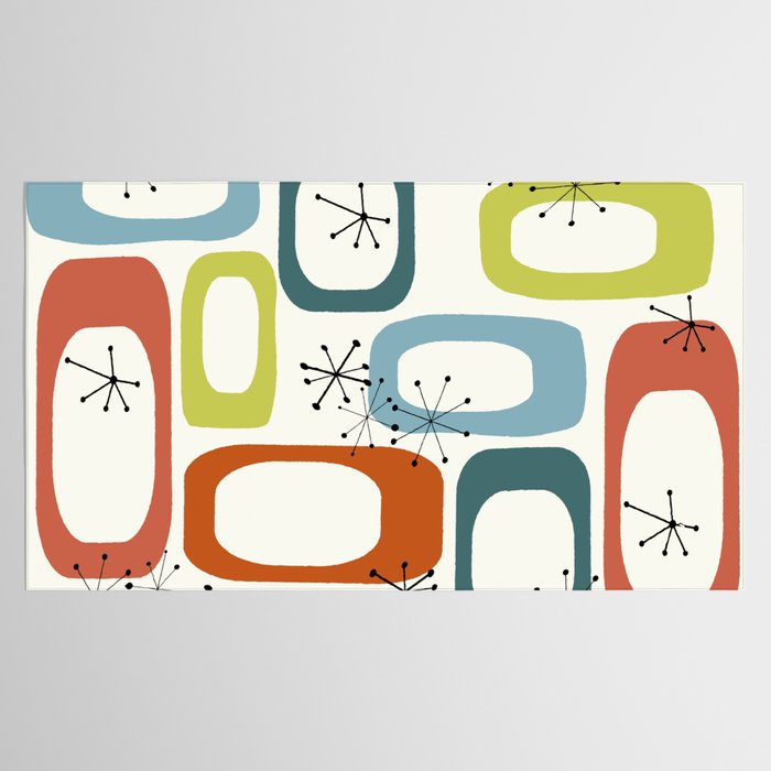 Mid Century Modern Shapes 1950s colors  Tablecloth Gallery Image 2