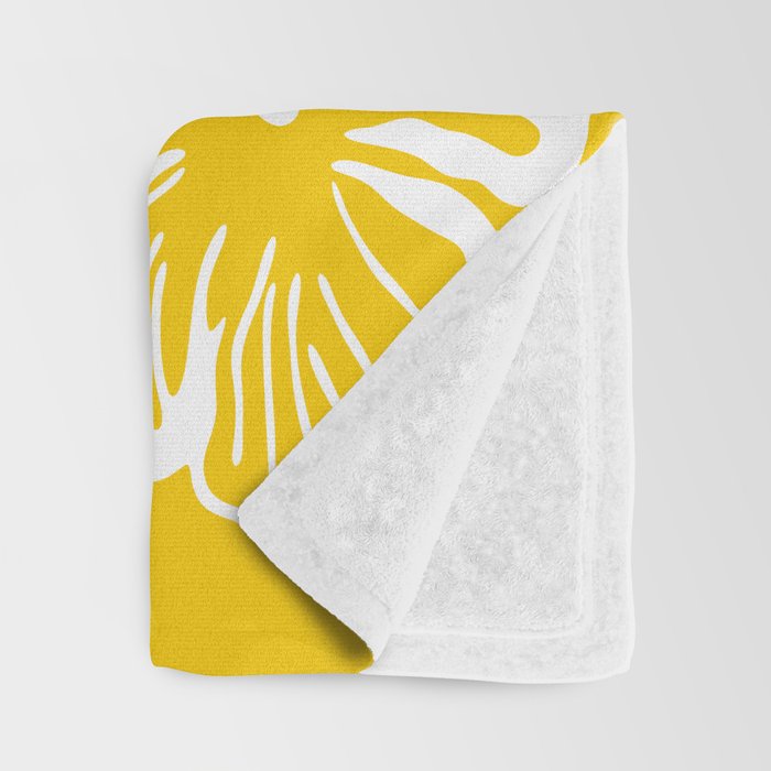 Yellow tropical hibiscus flower art pattern Throw Blanket Gallery Image 3